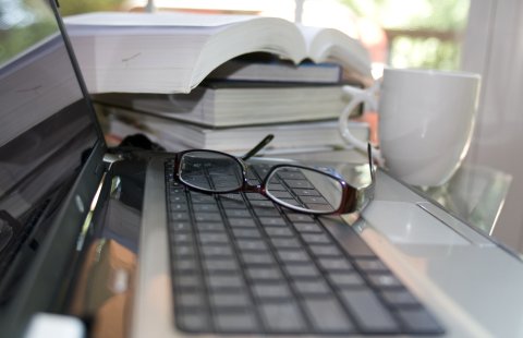 Book and glasses
