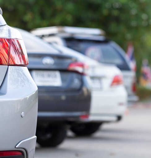Cars parked in parking lot